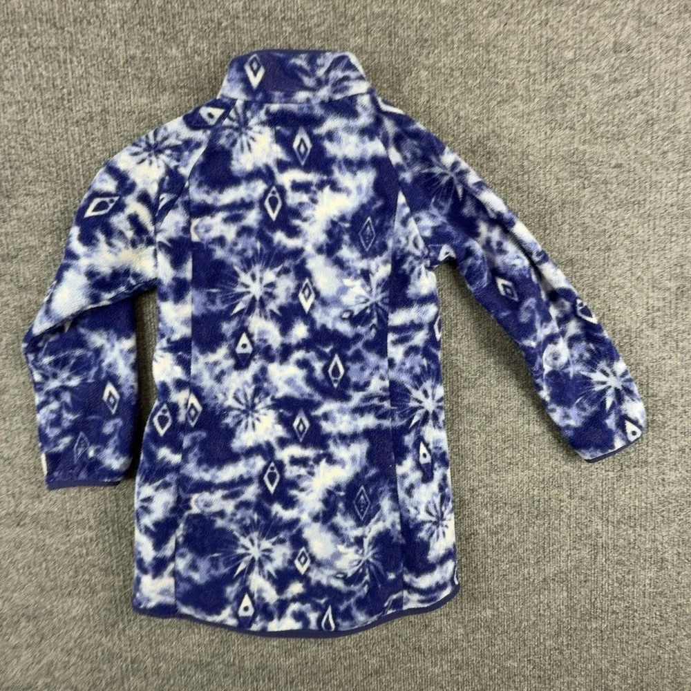 Columbia Fleece Jacket Girls XS 6/6X Blue Disney Frozen II Tie Dye Full Zip